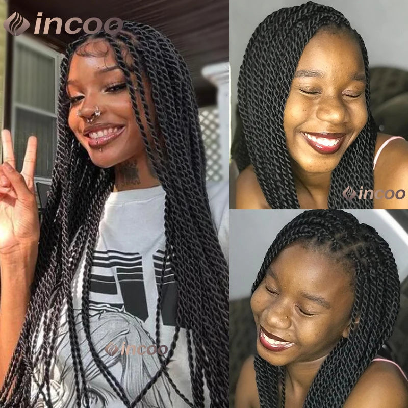 26-40 Inch Faux Locs Twist Wig | Full Lace | Small Box Braids