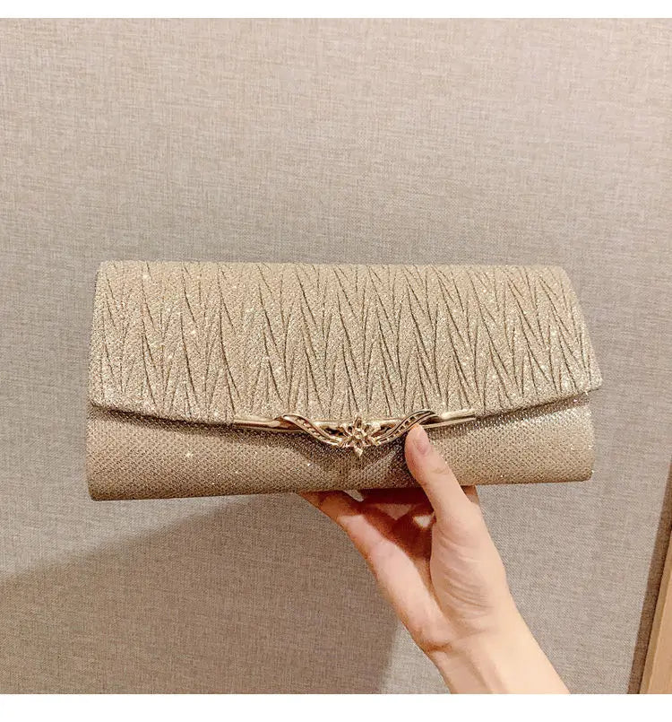 Luxury Metal Trim Clutch Bag | Elegant Party & Wedding Purse Luxegan