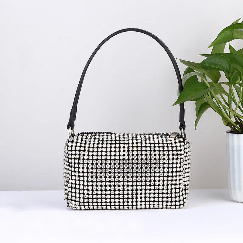 Diamond-Studded Rhinestone Clutch | On-Point Underarm Mini Bag Luxegan