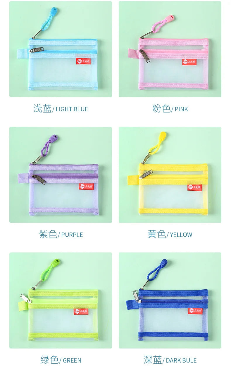 Bolsos cuadrados de nailon de doble capa con cremallera, monederos, carteras, tarjeteros para identificación bancaria y tarjetas de crédito, licencia B8, bolsas de almacenamiento con bolsillo