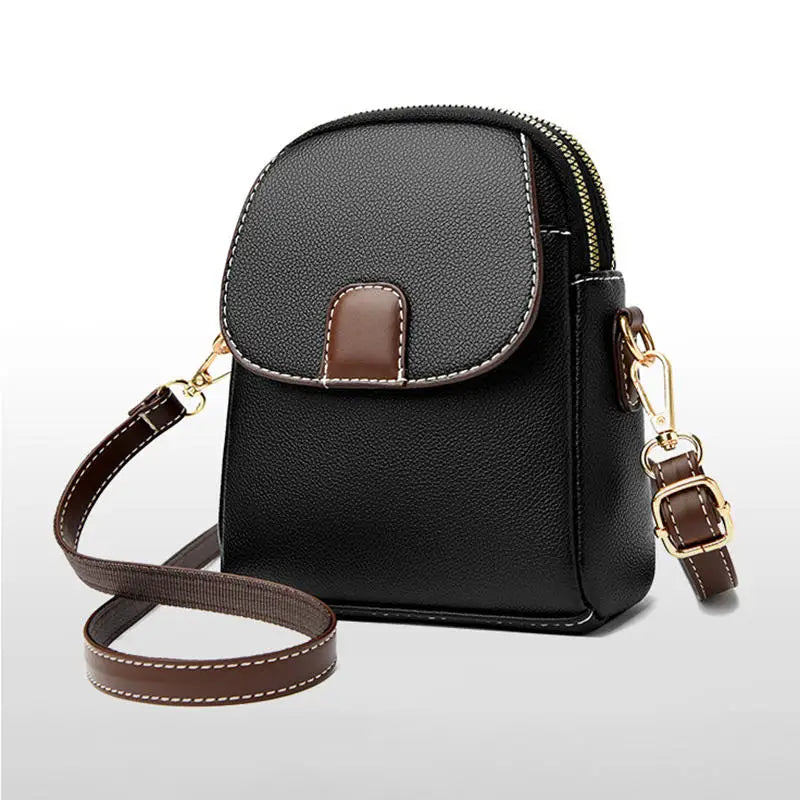 Fashion Leather Crossbody Bag for Women | Mini Shoulder Bag & Flip Zipper Messenger Bag (Students' Small Handbag) Luxegan