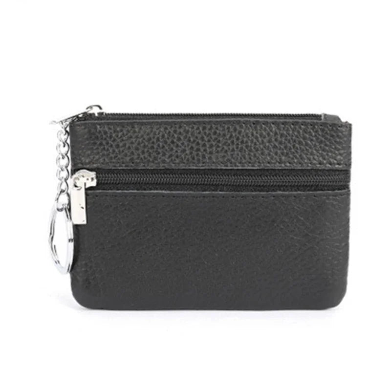 Genuine Leather Cowhide Square Coin Purse | Soft Ultra-thin Zipper Wallet Luxgan