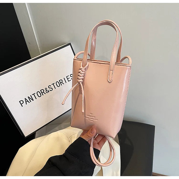 Leather Mini Crossbody Bag for Women | New Korean Fashion Luxury Shoulder Bag & Simple Retro Handbag Luxegan
