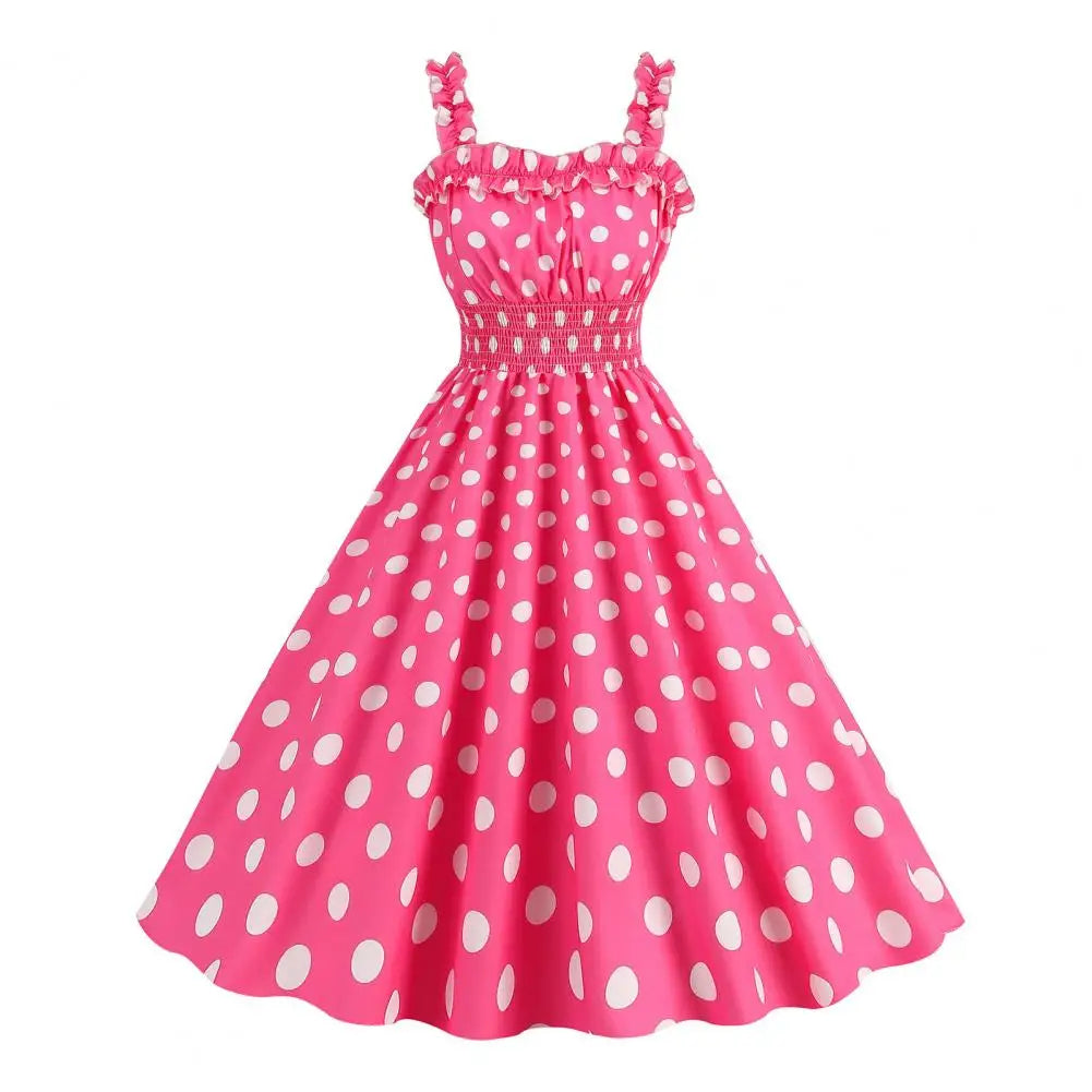 Plaid Off-the-Shoulder Square Collar Sleeveless Sash Loose Fit Ball Gown Midi Dress – Elastic Waist, Spring/Summer Luxegan
