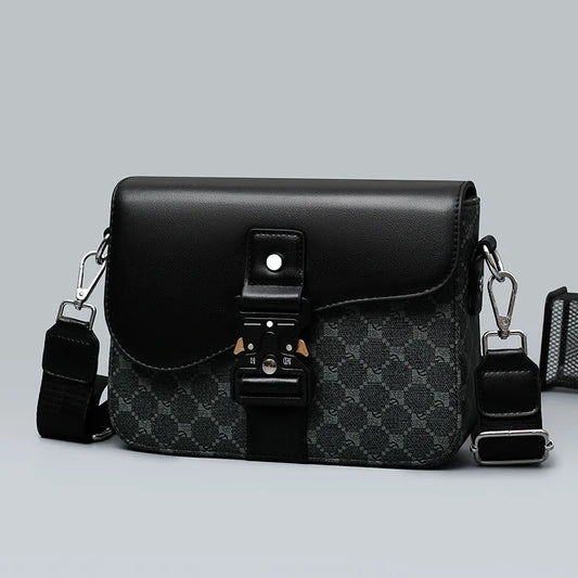 Luxury Floral Saddle Crossbody Bag | Sophisticated "Flap Hasp" Silhouette | High-End Men's Fashion Messenger Bag | "Dignified" High-Performance PU Leather Sling for Radiant Versatile Styling Luxegan