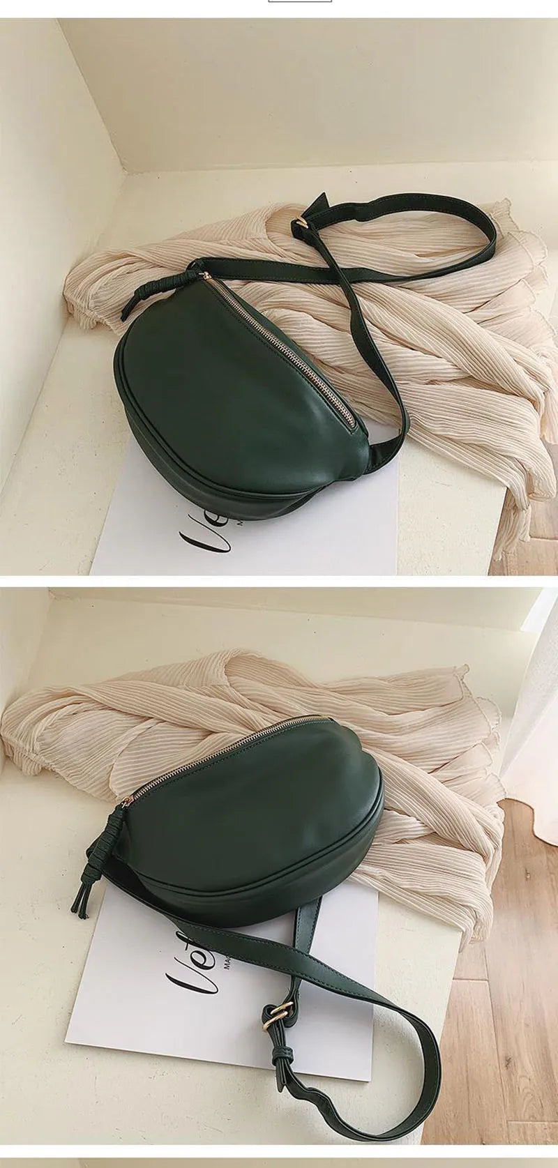 Fashion Simple Chest Pack | High-Quality PU Leather Fanny Bag for Women | Designer Waist Bag & Phone Purse | Versatile Female Shoulder Crossbody Bag (Model M02) Luxegan