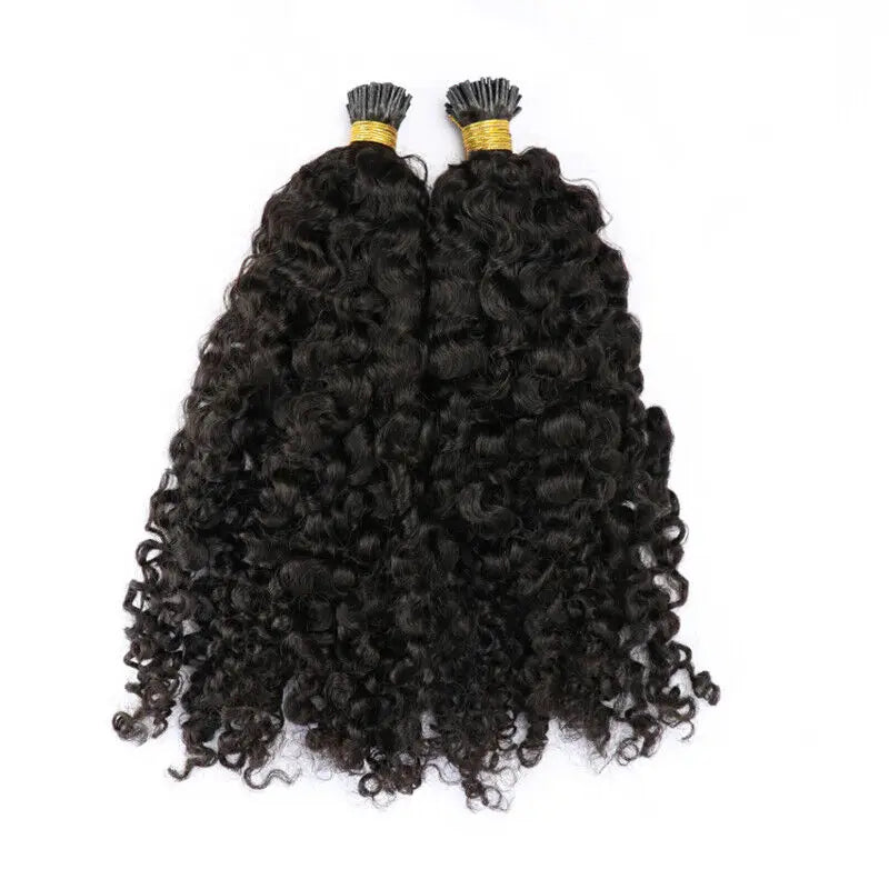 Curly I-Tip Hair Extensions | Pre-Bonded Microlink Style Luxegan