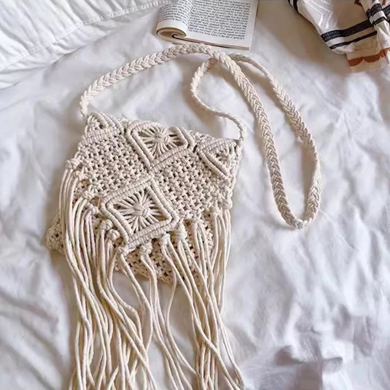 Soft Bohemian Straw Woven Crossbody | Hollow Out Summer Flap Bag Luxegan