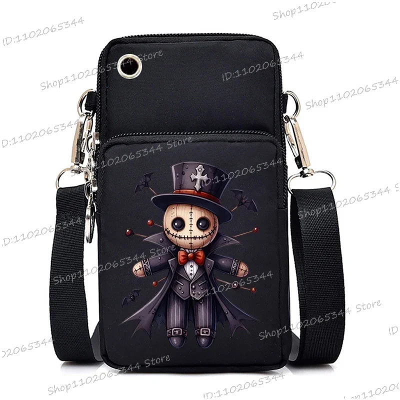 Mini Mobile Phone Bag | Gothic Doll Pattern Crossbody Bag Luxegan