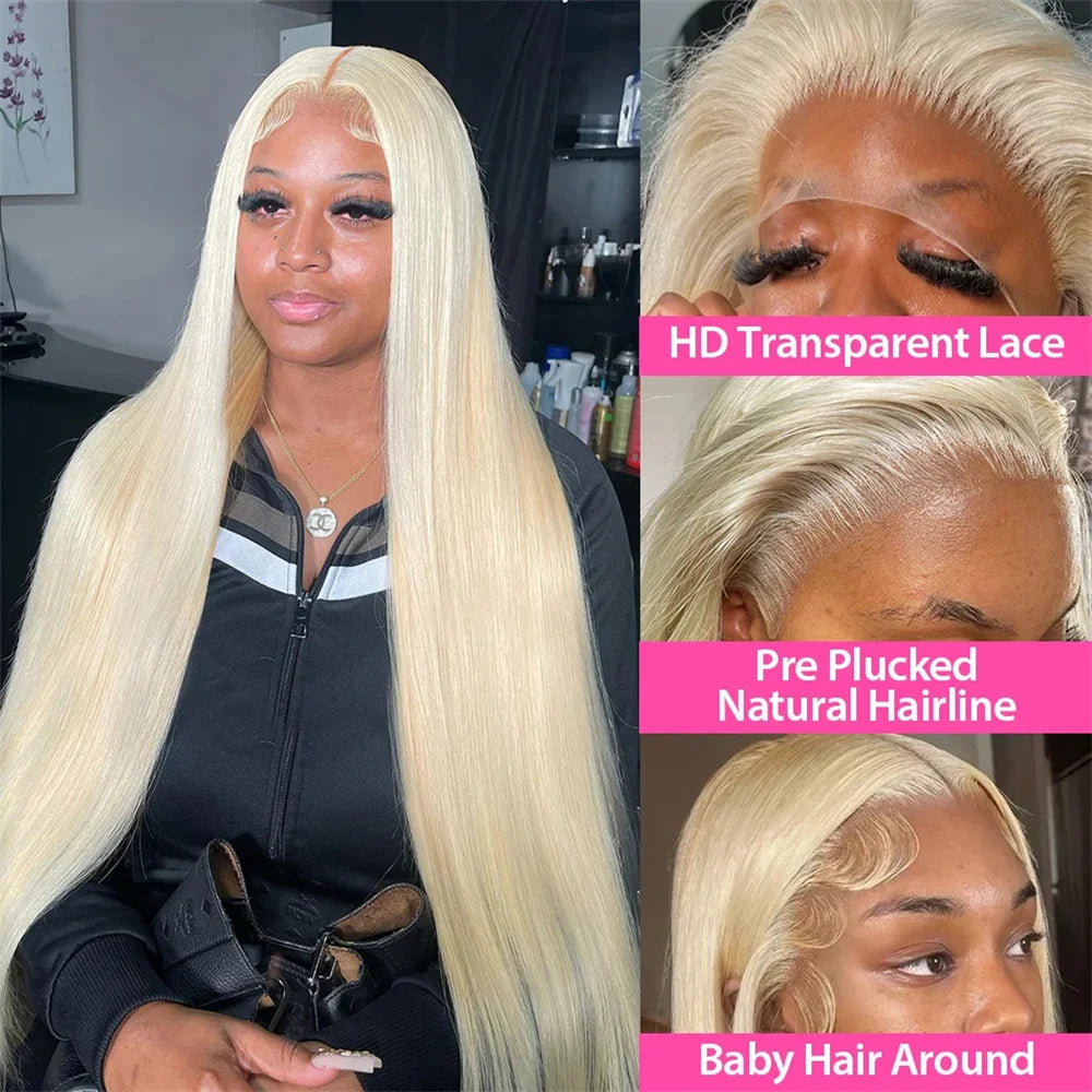 613 Blonde Brazilian Human Hair Wig | Sophisticated 13x6 HD Lace Frontal | Elegant 13x4 Transparent Swiss Lace | "Dignified" 26+ Inch Straight Remy Hair for High-Fashion Styling Luxegan