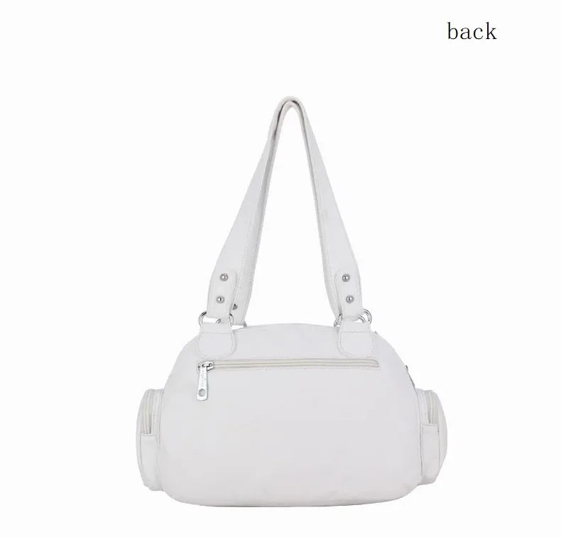 Women’s Rose Top-Handle Satchel | Luxury PU Leather Dumpling Bag | Versatile Crossbody & Shoulder Purse with Organized Interior Luxegan 