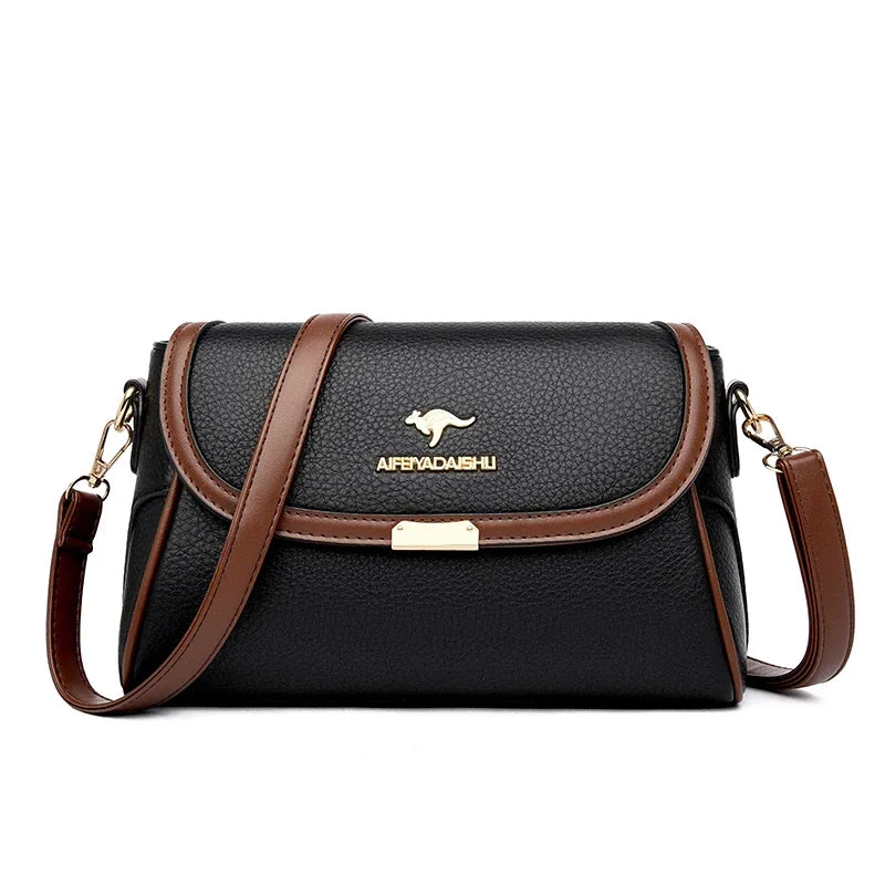 Solid Color High-Quality Leather Small Shoulder Bags | New Messenger Bags with Strap & Designer Crossbody Bag (Sac à Main) Luxegan