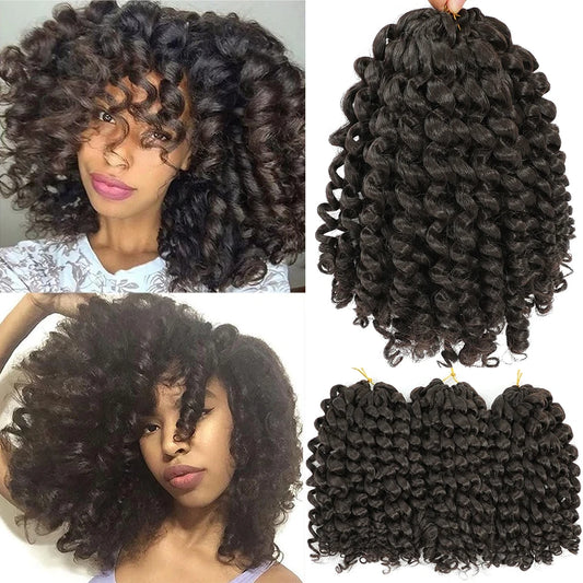 8 Inch Wand Curl Crochet Hair | Curly Braiding Extensions