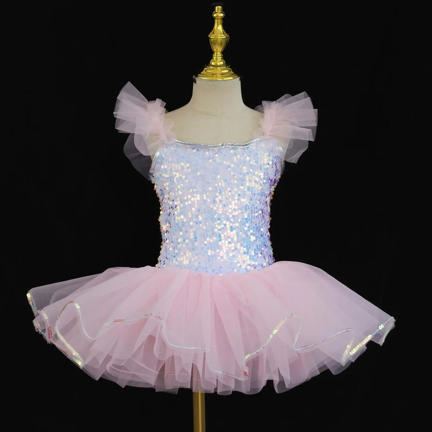 Girls' Tiered Patchwork Tutu Party Dress | Cute Princess Stage Dance Costume | Summer Sleeveless O-Neck Mini Ball Gown Kids Outfit Luxegan