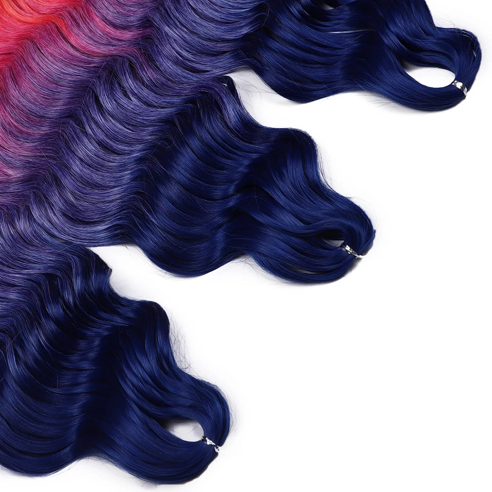 Synthetic Water Wave Crochet Hair | 24 Inch Ombre Braids