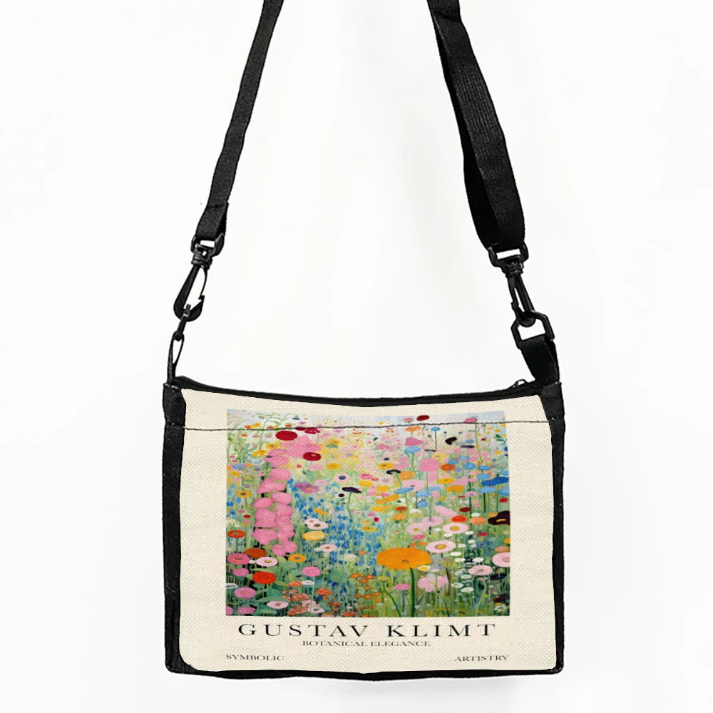 Gustav Klimt Inspired Shoulder Bag | Versatile Square Crossbody Luxegan
