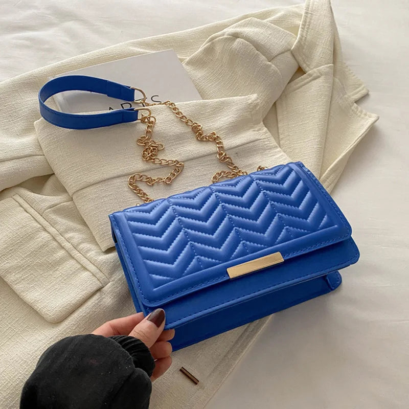Fashion Striped Women's Shoulder Bag | Chain Strap Crossbody Bag Luxegan