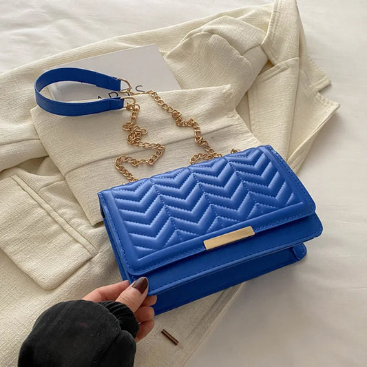 Fashion Striped Women's Shoulder Bag | Chain Strap Crossbody Bag Luxegan