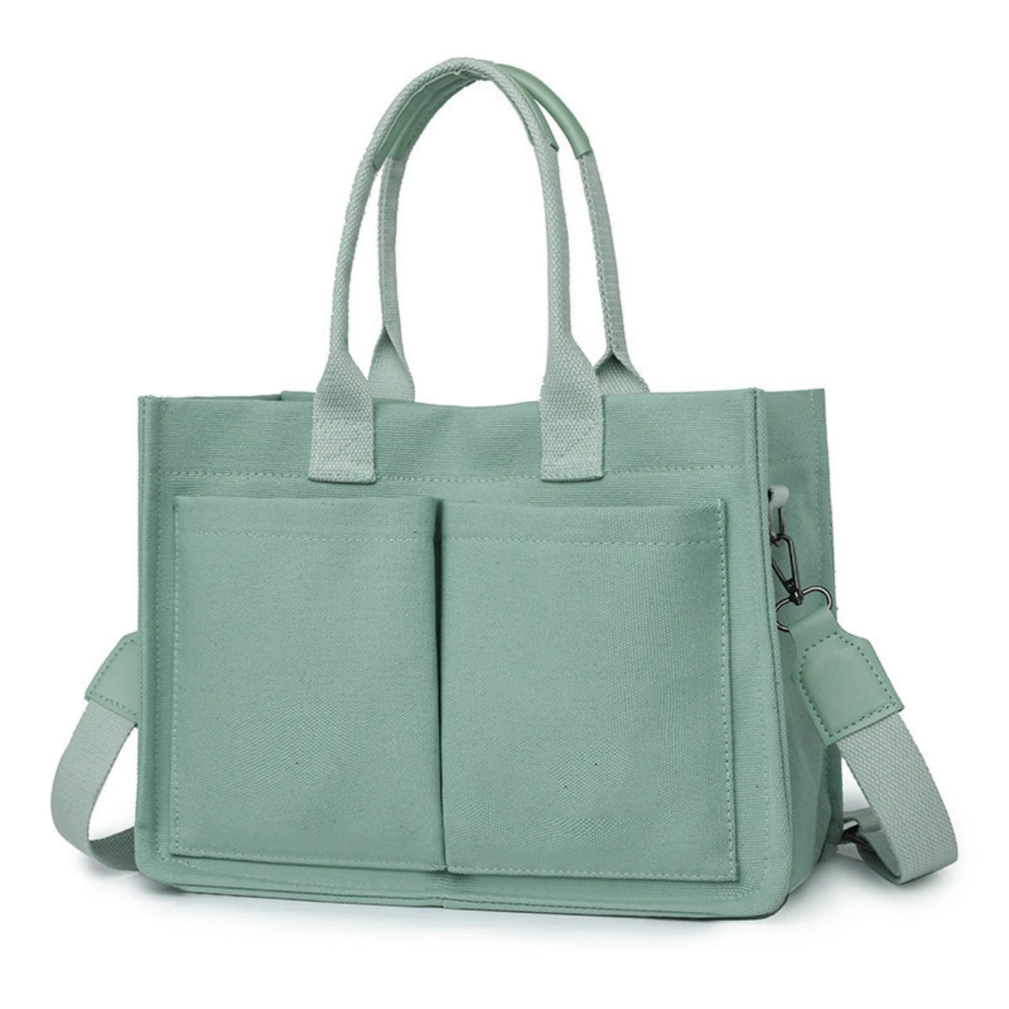Large Canvas Tote Bag for Women with Pockets | Laptop Crossbody Purses & Everything Everyday Bag (Handbags for Work, Beach, Gym) Luxegan