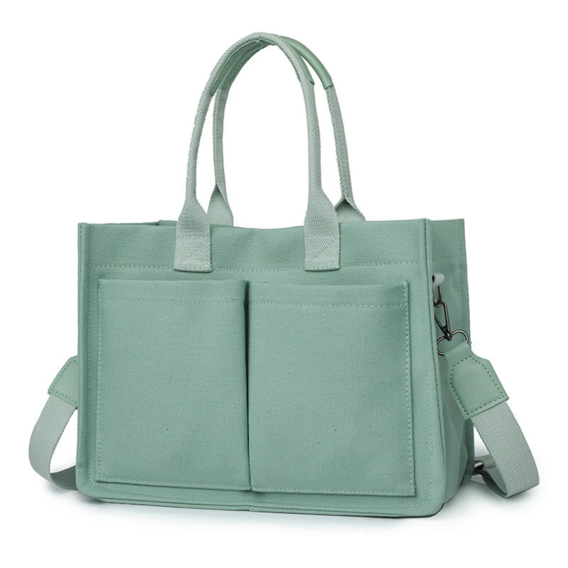 Large Canvas Tote Bag for Women with Pockets | Laptop Crossbody Purses & Everything Everyday Bag (Handbags for Work, Beach, Gym) Luxegan