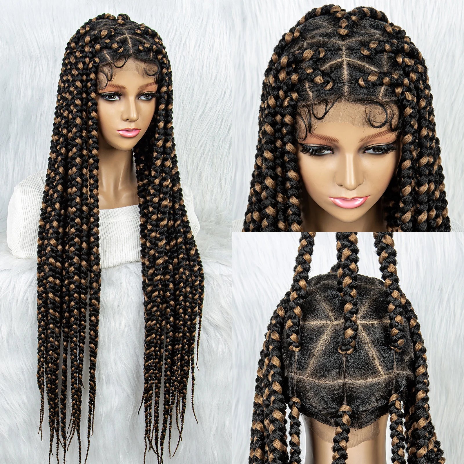 KIMA Colorful Braided Wig | Full Lace | Butterfly Locs & Dreadlocks Options Luxegan