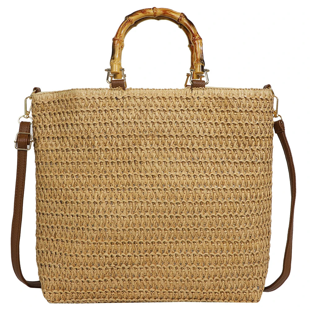 Handmade Straw Tote Bag | Large Capacity Woven Clutch Luxegan