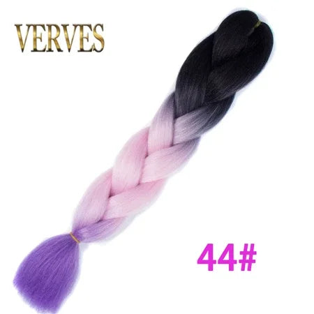 Synthetic Jumbo Braid Kanekalon Braiding Hair 24in | Ombre & Solid Colors | 100g
