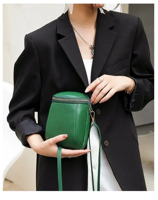 New Mini Cross-body Texture Top Layer Cowhide Shoulder Bag for Women | Fashion High Quality Soft Genuine Leather Mobile Phone Bag Luxegan