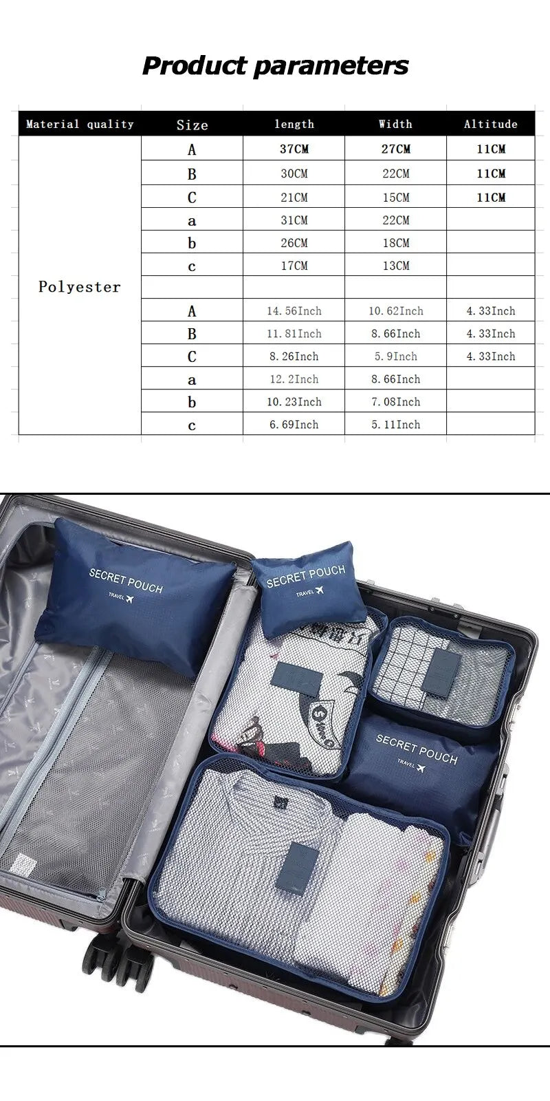 6-Piece Travel Storage Bag Set | Portable Luggage Organizer & Packing Cubes Luxegan