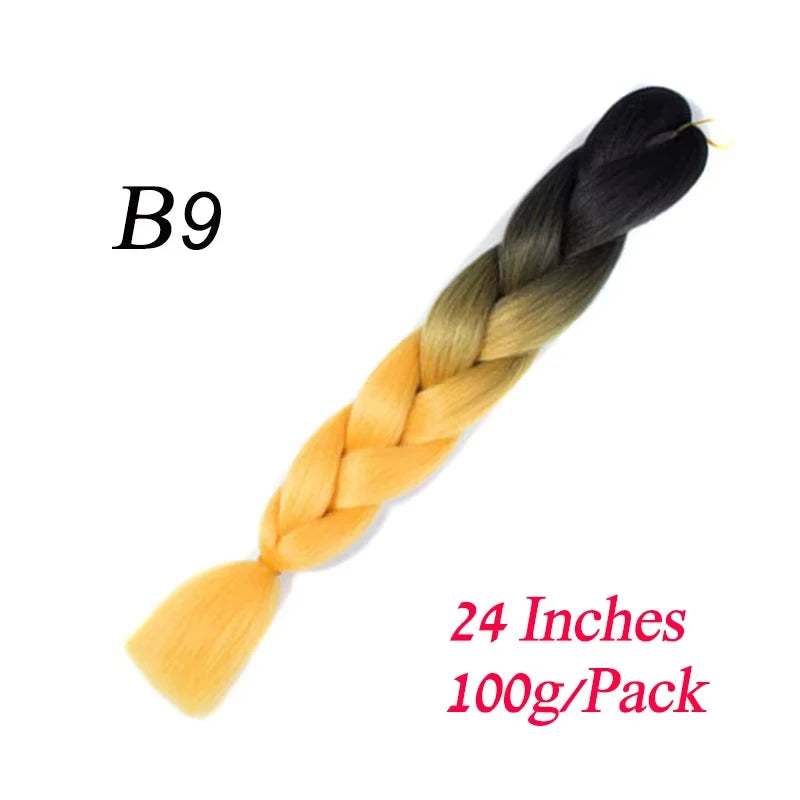 Lihui 24 Inch Pre-Stretched Synthetic Braiding Hair – Kanekalon Jumbo Braid | 100g | 100+ Ombre Colors