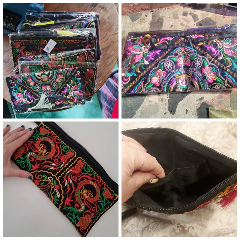Luxury Design Flowers Clutches Pouch | Fashion Women's Wallet Wrist Handbag & Lady Vintage Envelope Phone Purse (Card Holders Pocket) Luxegan