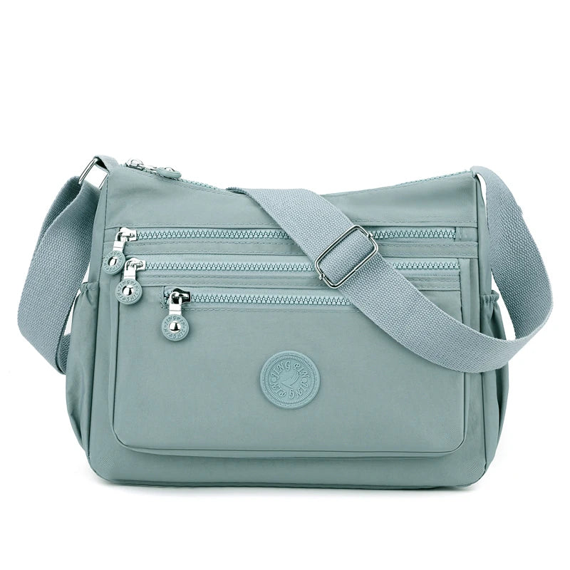 Nylon Multi-Pocket Shoulder Bag | Waterproof Casual Messenger Bag Luxegan
