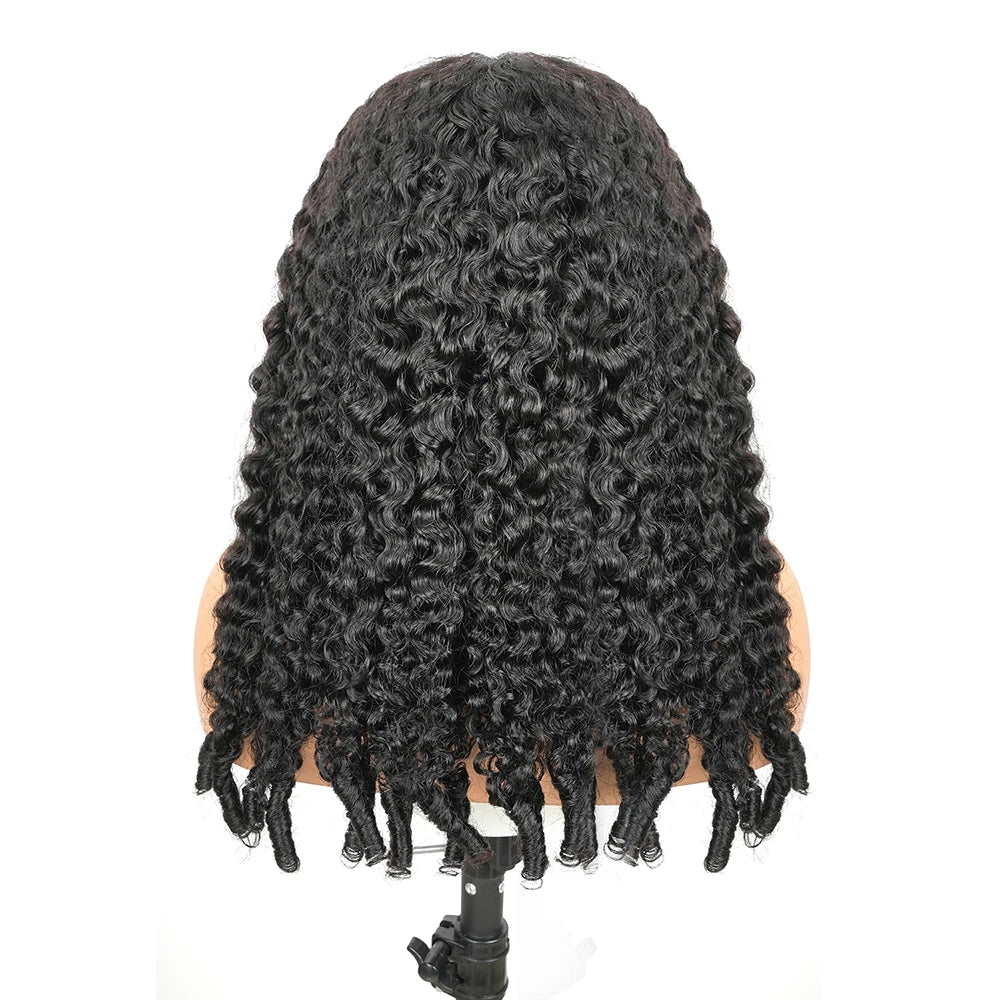 46-Inch Burmese Curly HD Lace Wig | Sophisticated 200% Density 13x6 & 7x6 Transparent Frontal | Elegant "Brazilian Remy" Silhouette | "Dignified" Pre-Plucked Glueless Human Hair for Radiant Versatile Styling Luxegan