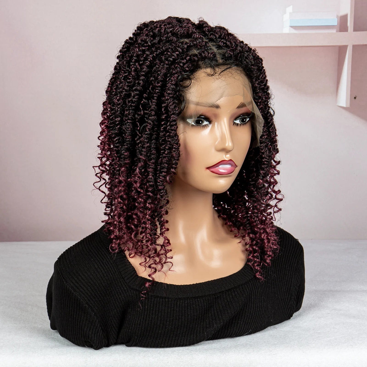 Dreadlocks Braided Wigs Lace Front Braided Wigs Short Box Braided Wigs for Women with Baby Hair Ombre Lace Braids Wigs Luxegan