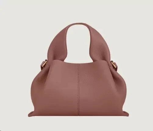 French Niche Design Leather Cloud Bag | Light Luxury Genuine Leather Handbag | Fashionable One-Shoulder Crossbody Hobo Bag for Women | Elegant Party & Casual Versatile Purse Luxegan