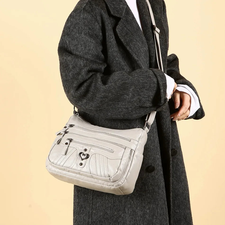 Messenger Sling Bag for Men | PU Small Zipper Crossbody Pouch Luxegan