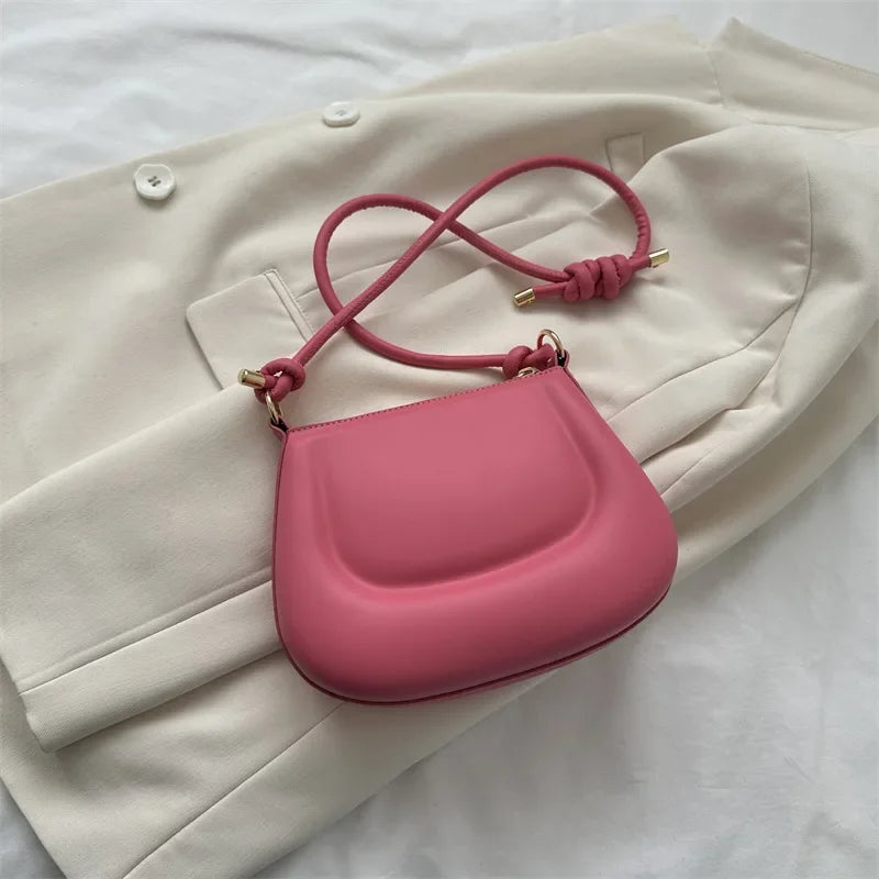 Soft PU Leather Ladies Crossbody Bag | Women's Purple Underarm Bag & Retro Solid Color Handbag (Fashion Design Girl Small Shoulder Bag) Luxegan