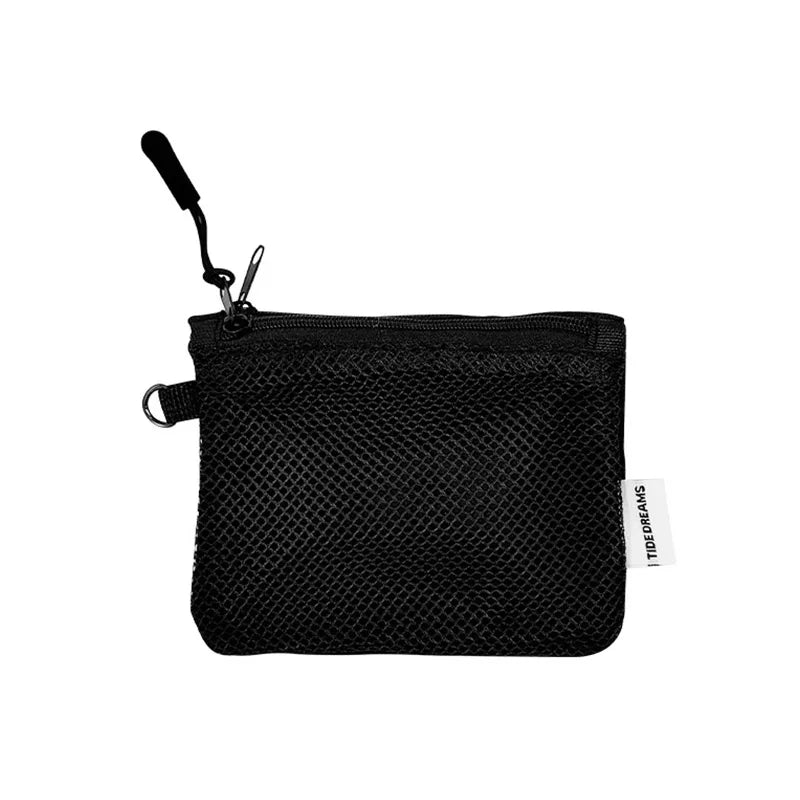 Travel Makeup Storage Bags | New Mesh Coin Purse & Simple Portable Mini Bag (Multi-purpose Square Bag Double-layer Zipper Card Holder) Luxegan