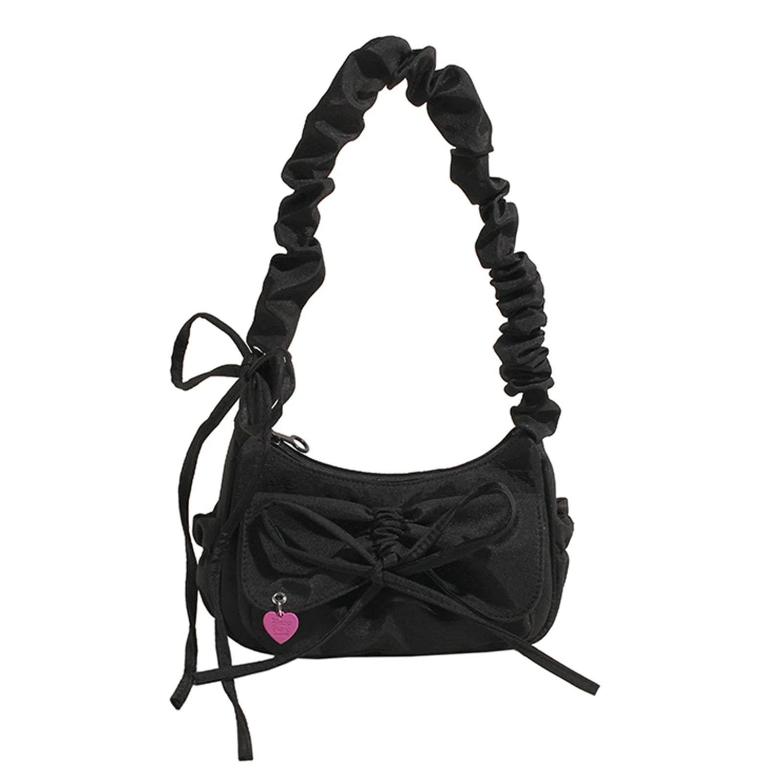 1Pcs/lot Black Bow Casual Shoulder Bag for Women | Korean Style Washed Denim Summer Handbag (Exquisite Gift for Ladies) Luxegan