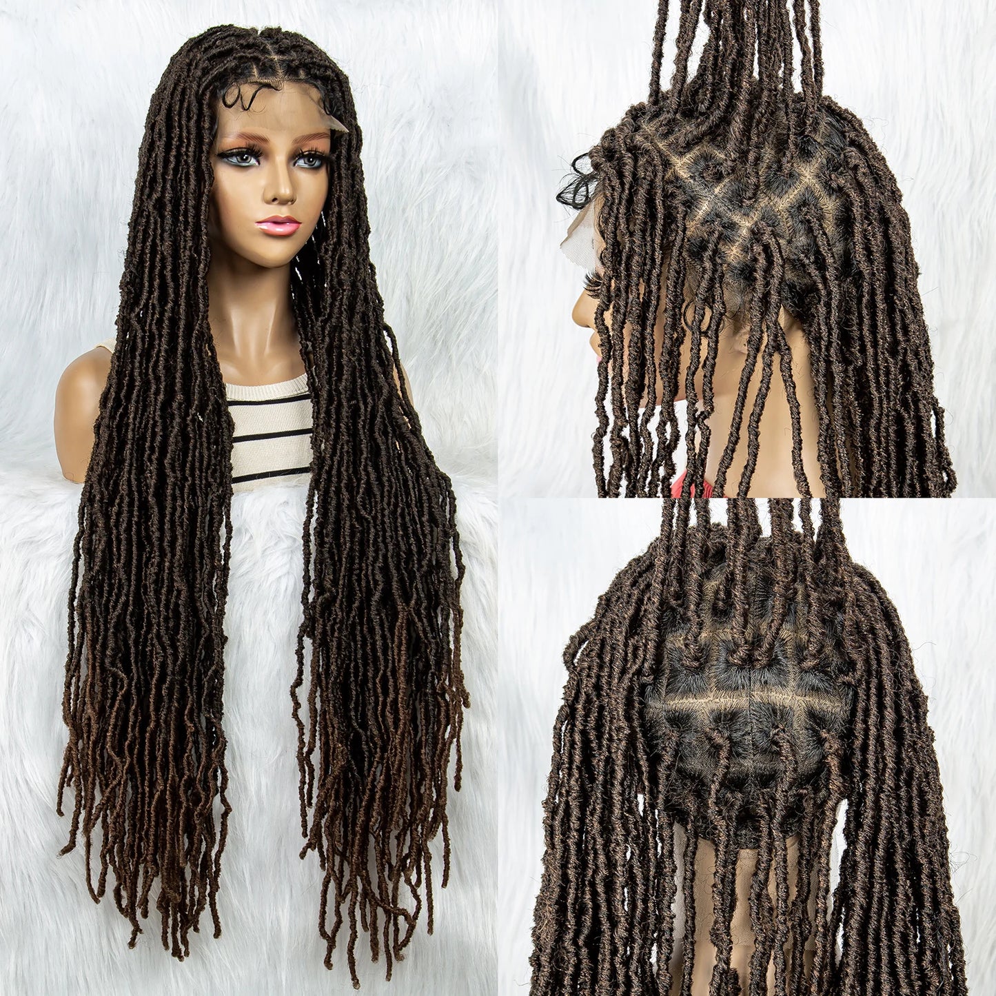 KIMA 36" Colorful Dreadlocks Braids Wig | Full Lace Front & Baby Hair Luxegan