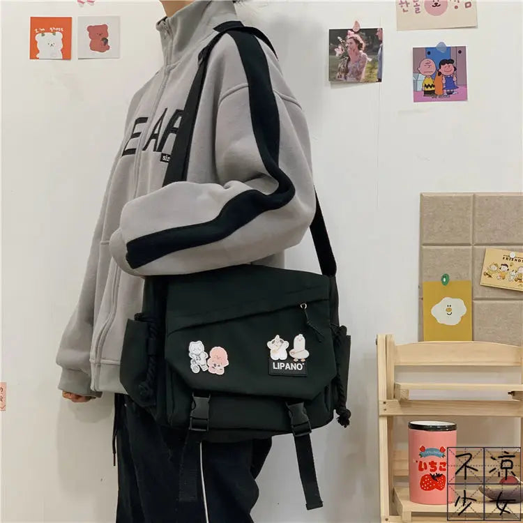 Canvas Diagonal Cross Bag | Youth Fashion Casual Shoulder Bag & Messenger Bag
