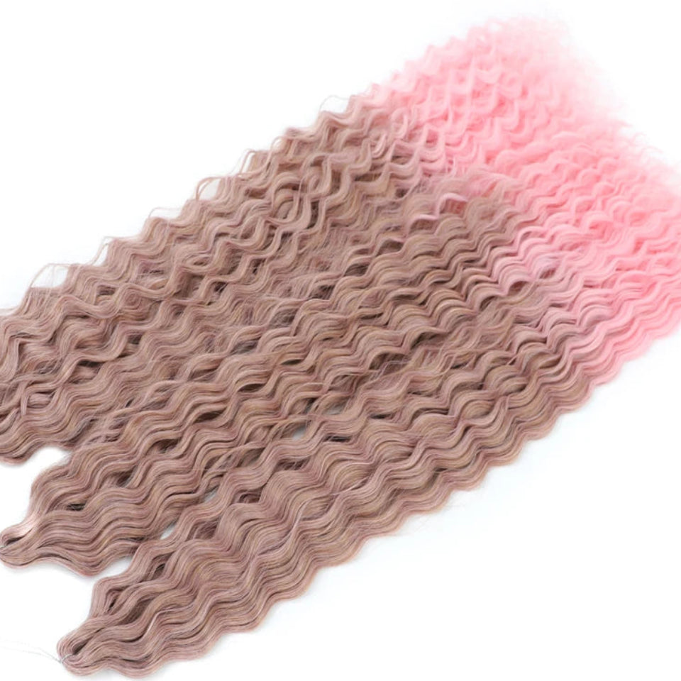 Ariel Curl Water Wave Twist Crochet Hair Extensions | Synthetic Ombre Braiding Hair 22-30 Inch - view 33