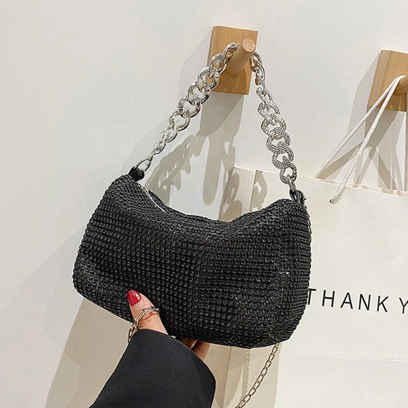 Bling Diamond Design Small Crossbody Messenger Bags | Women Summer Trend Luxury Fashion Travel Shoulder Handbags & Purses Luxegan