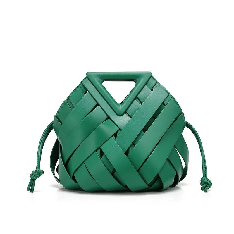 Trendy Vegan Leather Woven Tote Bag for Women Top Handle Purses and Handbags | Fashionable - view 10