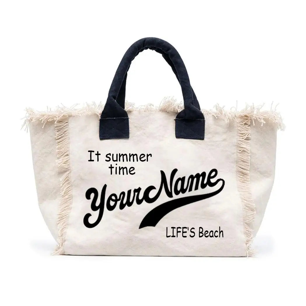 Customizable Fashion Canvas Bucket Tote | Large Capacity Commuting & Beach Bag Luxegan