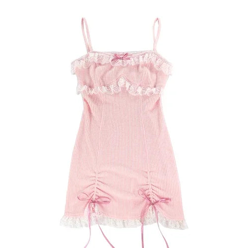 Bow-Detail Patchwork Strapless Mini Dress & Cardigan Set – Empire Waist, Sweet, Winter Luxegan