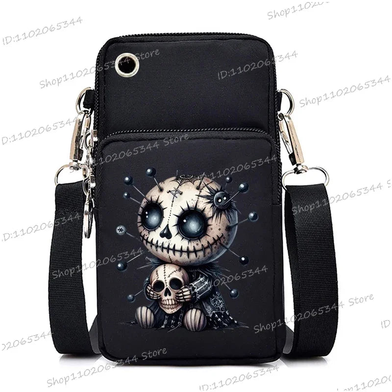 Mini Mobile Phone Bag | Gothic Doll Pattern Crossbody Bag Luxegan