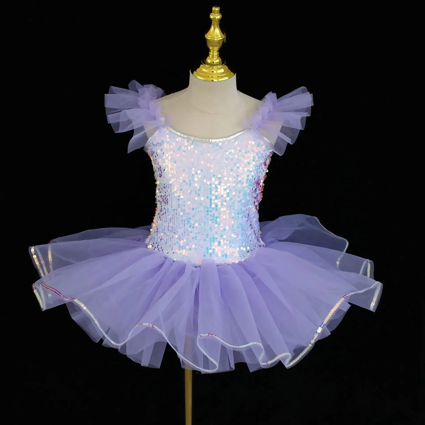 Girls' Tiered Patchwork Tutu Party Dress | Cute Princess Stage Dance Costume | Summer Sleeveless O-Neck Mini Ball Gown Kids Outfit Luxegan