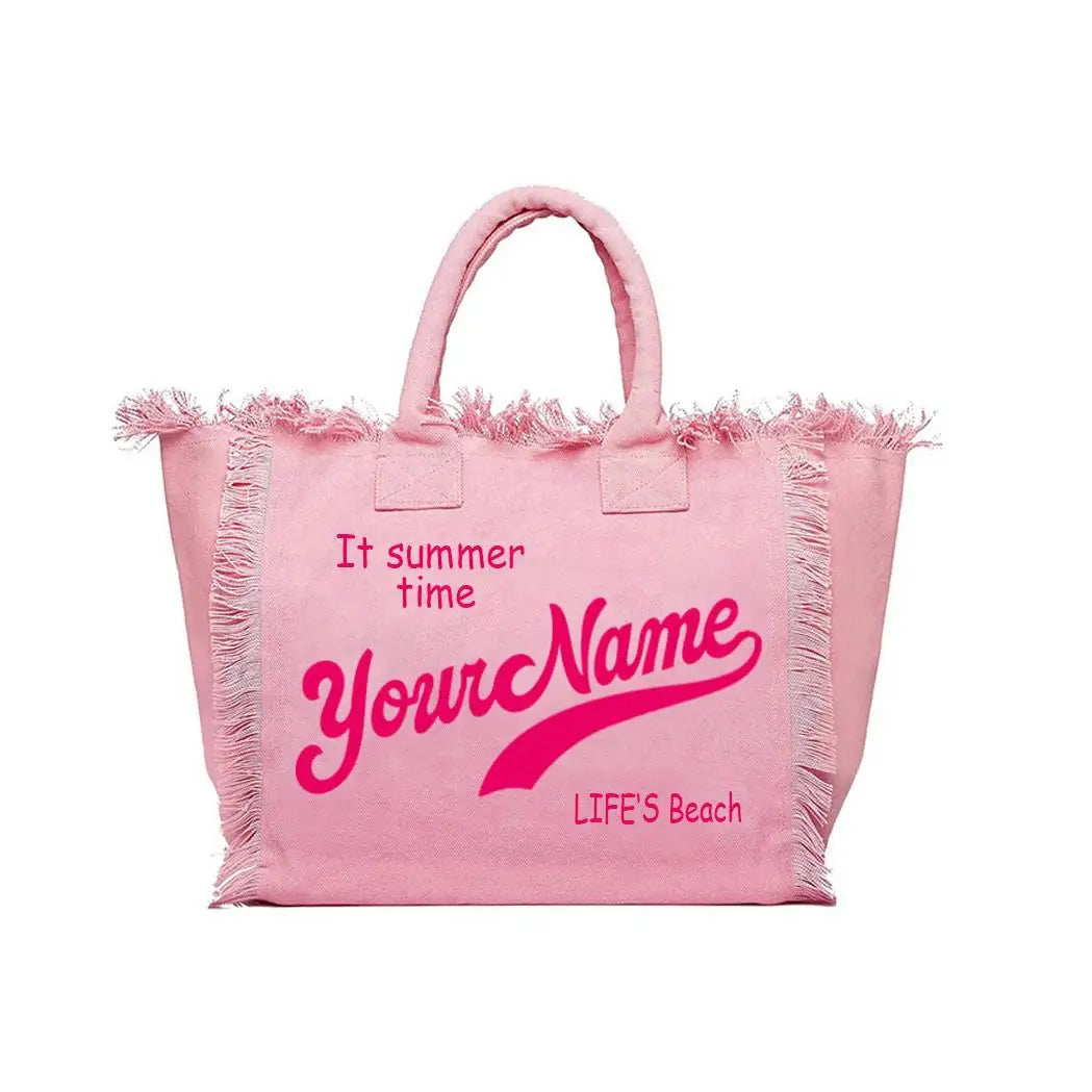 Customizable Fashion Canvas Bucket Tote | Large Capacity Commuting & Beach Bag Luxegan