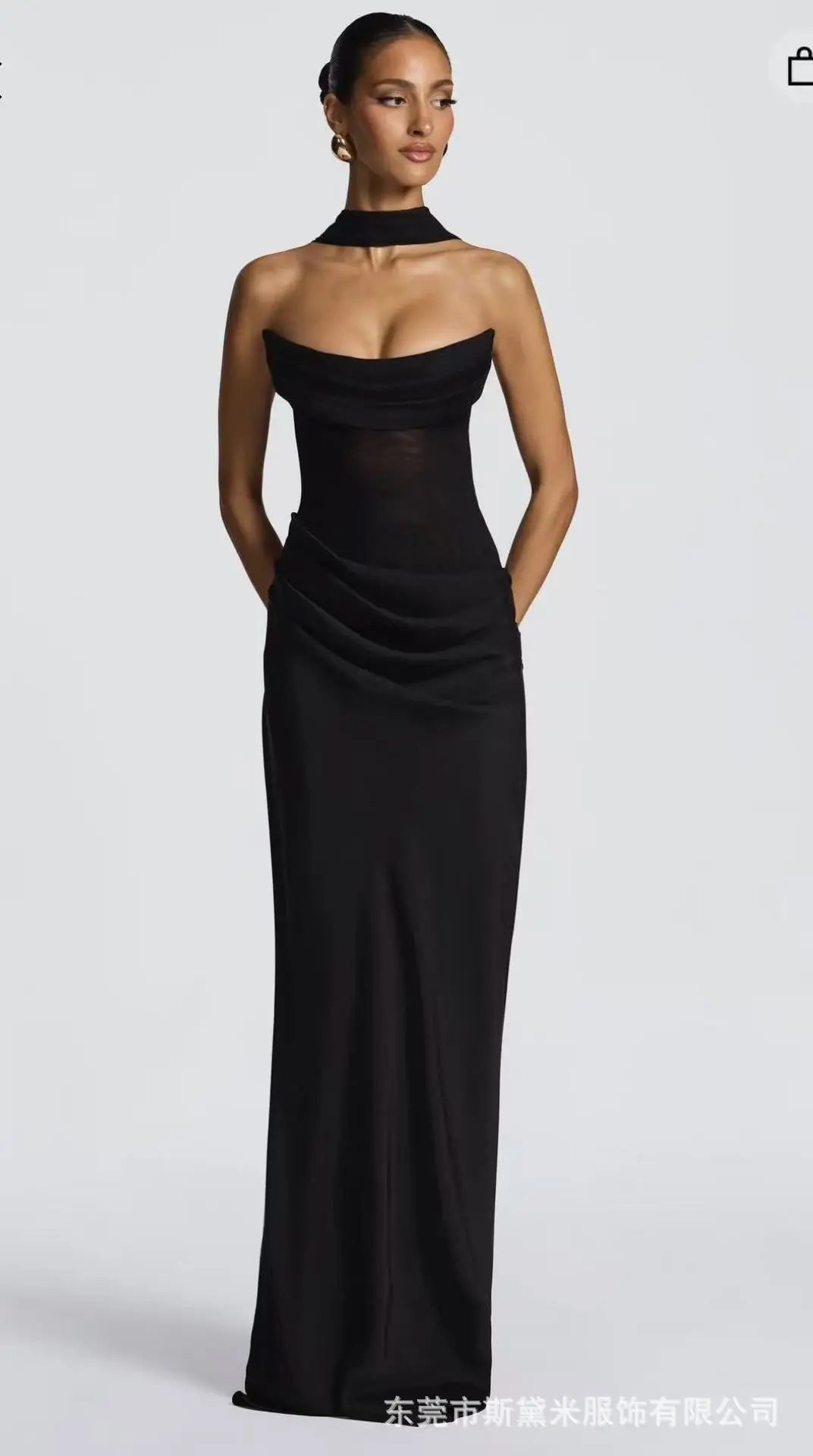 Embroidered Bow-Neck Backless Sleeveless A-Line Mini Dress – Satin Finish, All Season Luxegan